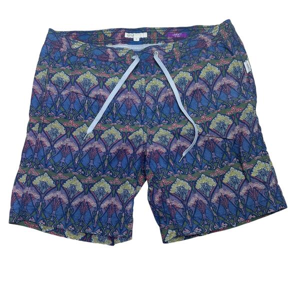 Onia Charles 7" Swim Shorts LIBERTY Fabric Abstract Print Mesh Lined sz S=32 EUC